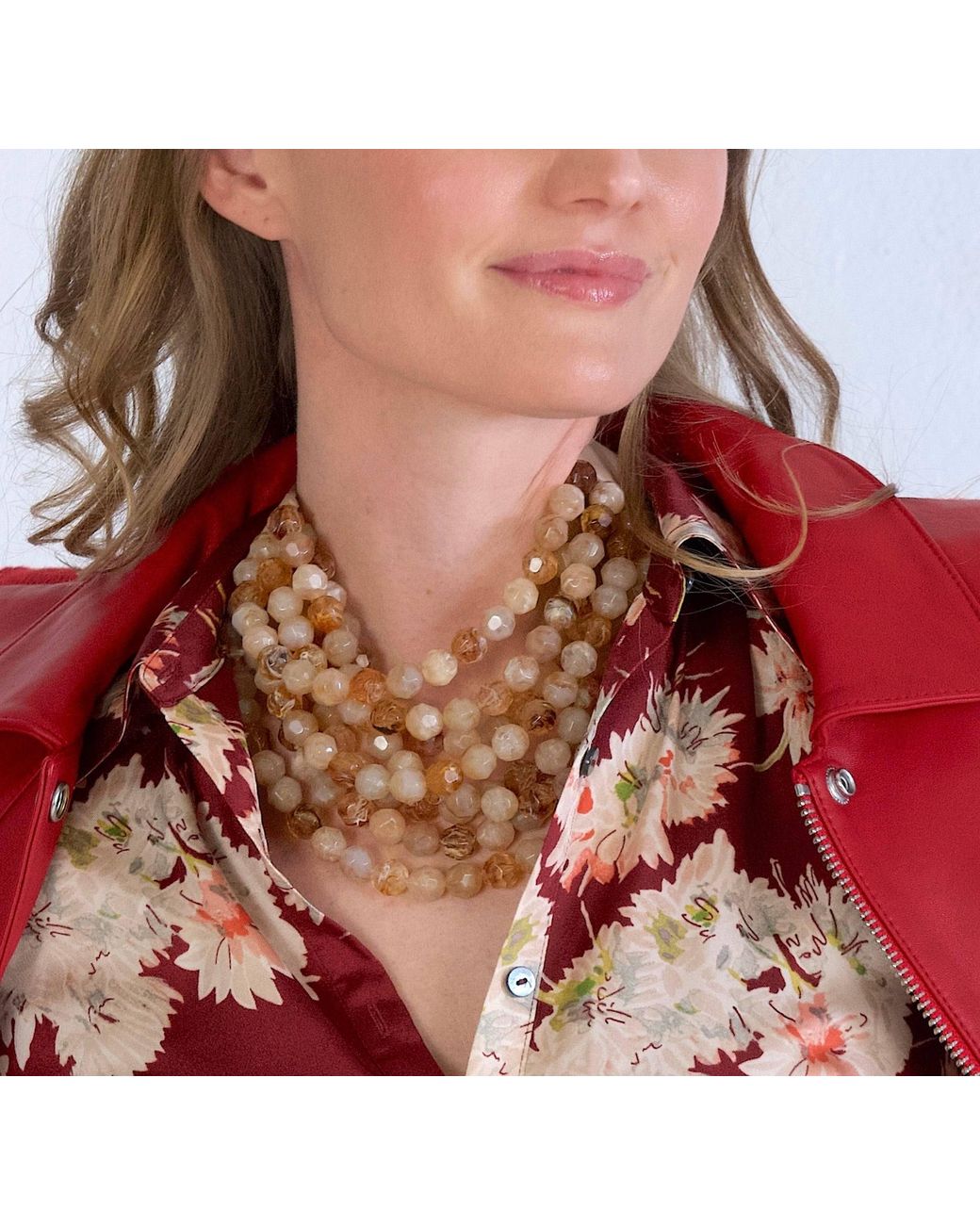 Fairchild Baldwin Metallic Neutrals Bella Two Tone Alabaster Tortoise Necklace