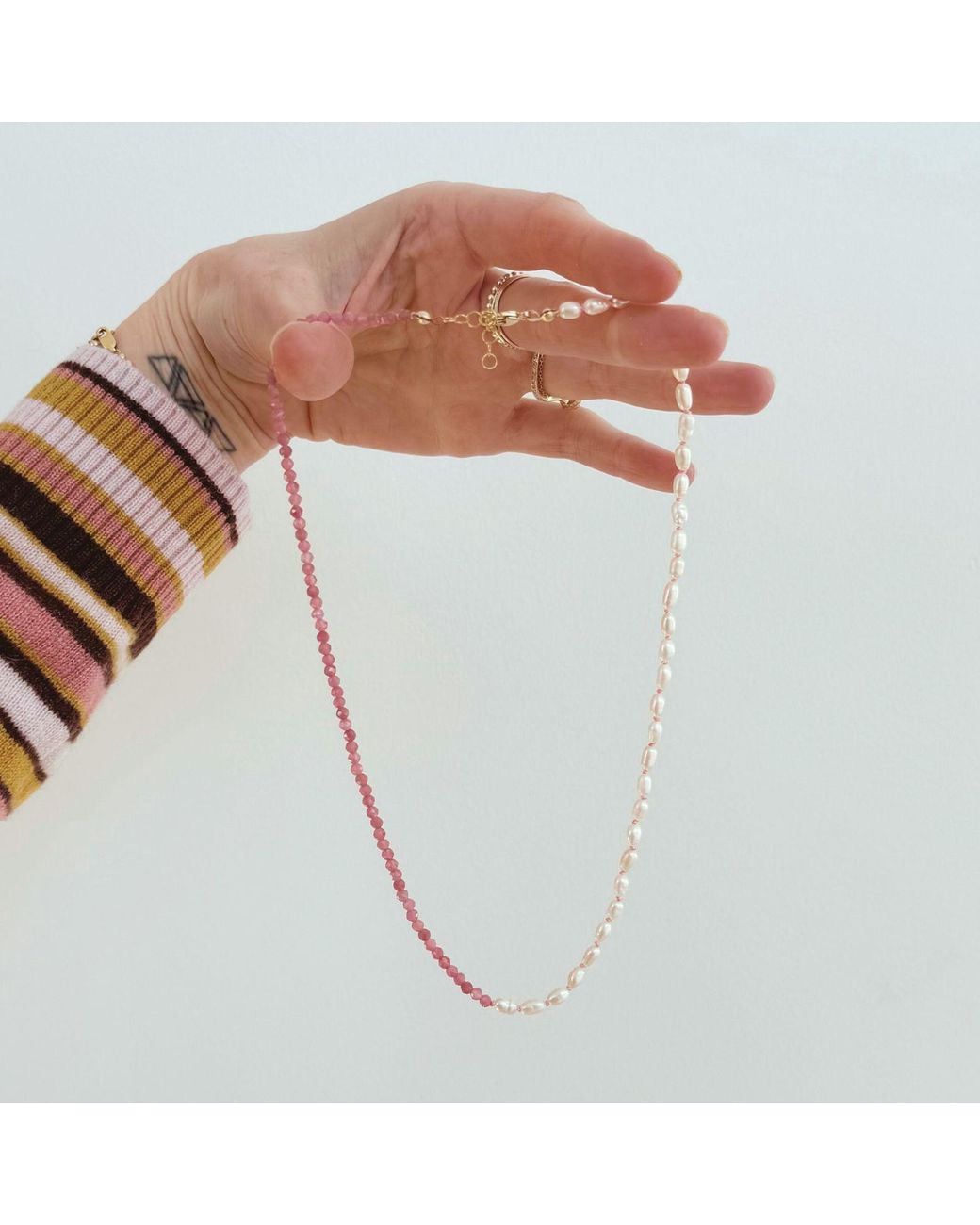 Herself Collections Metallic Tourmaline Pearl Necklace