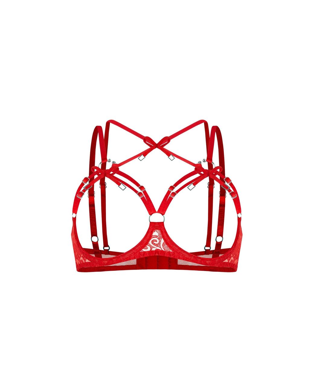 Zhilyova Red Aurora Bright Open Cup Bra
