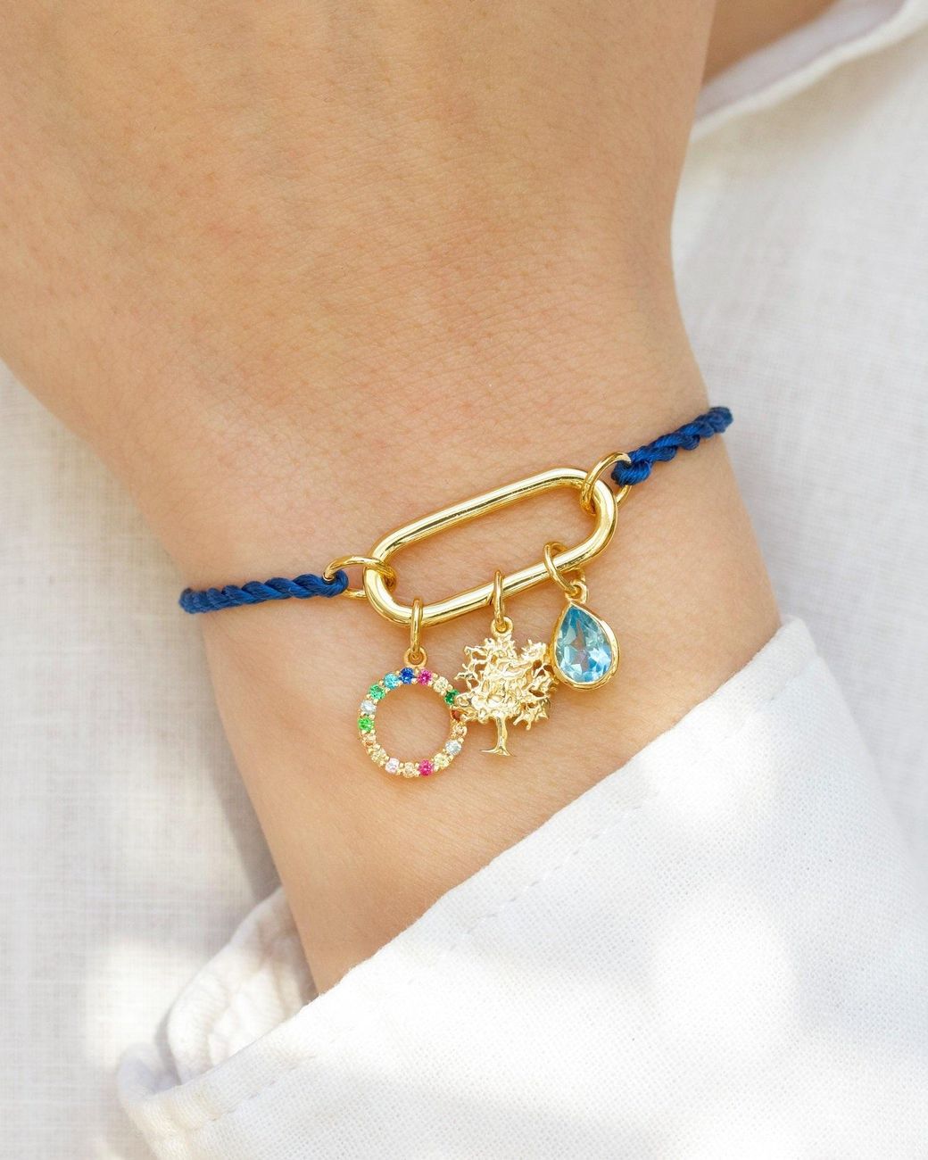 With Love Darling Blue Smile Charms Bracelet