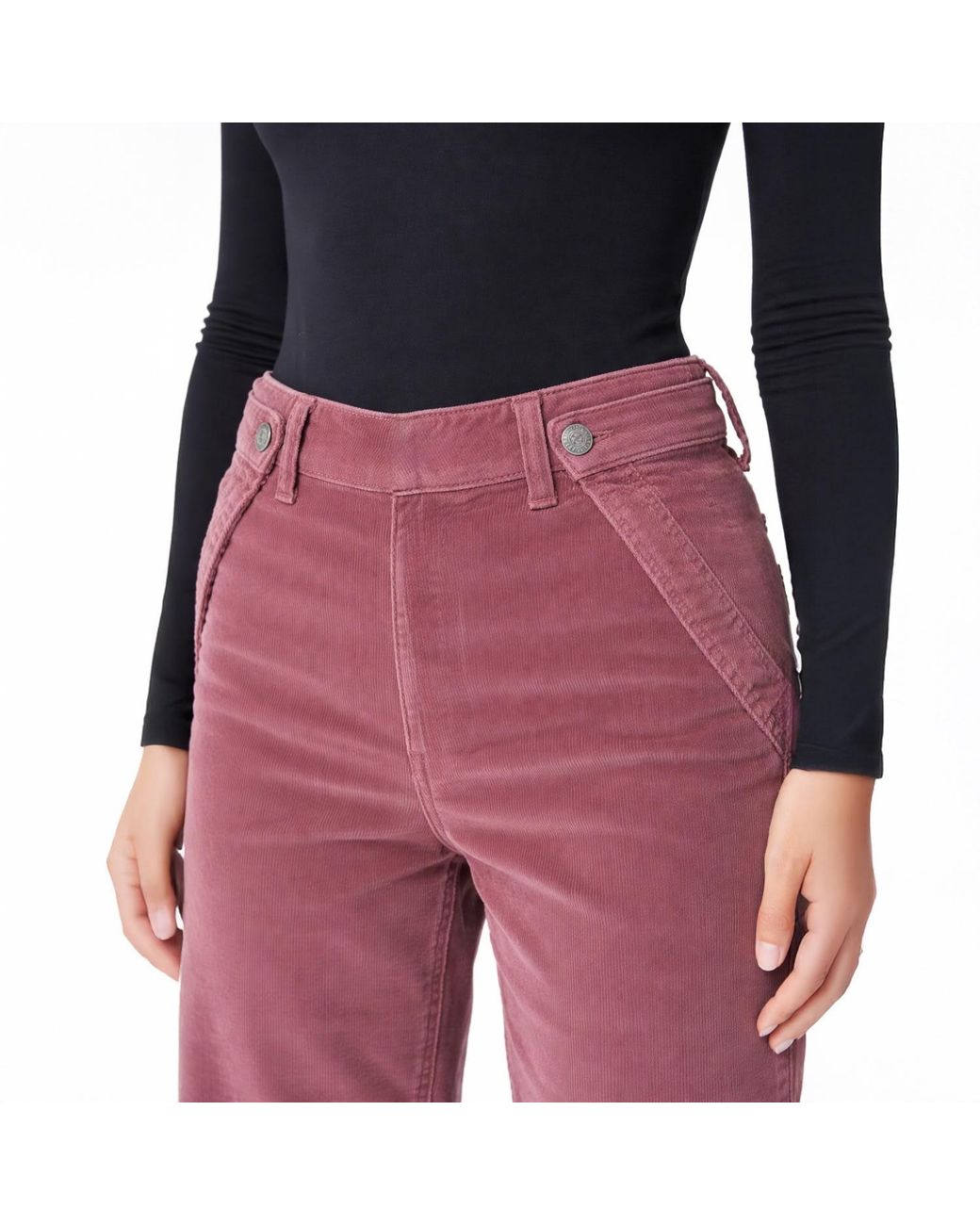 NOEND Pink Dina High Waisted Wide Corduroy