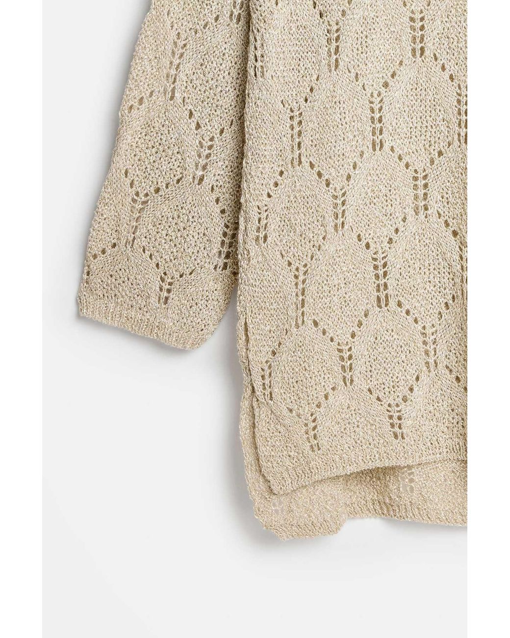 Peraluna Natural Neutrals Gina Sparkly Pointelle Knit Blouse