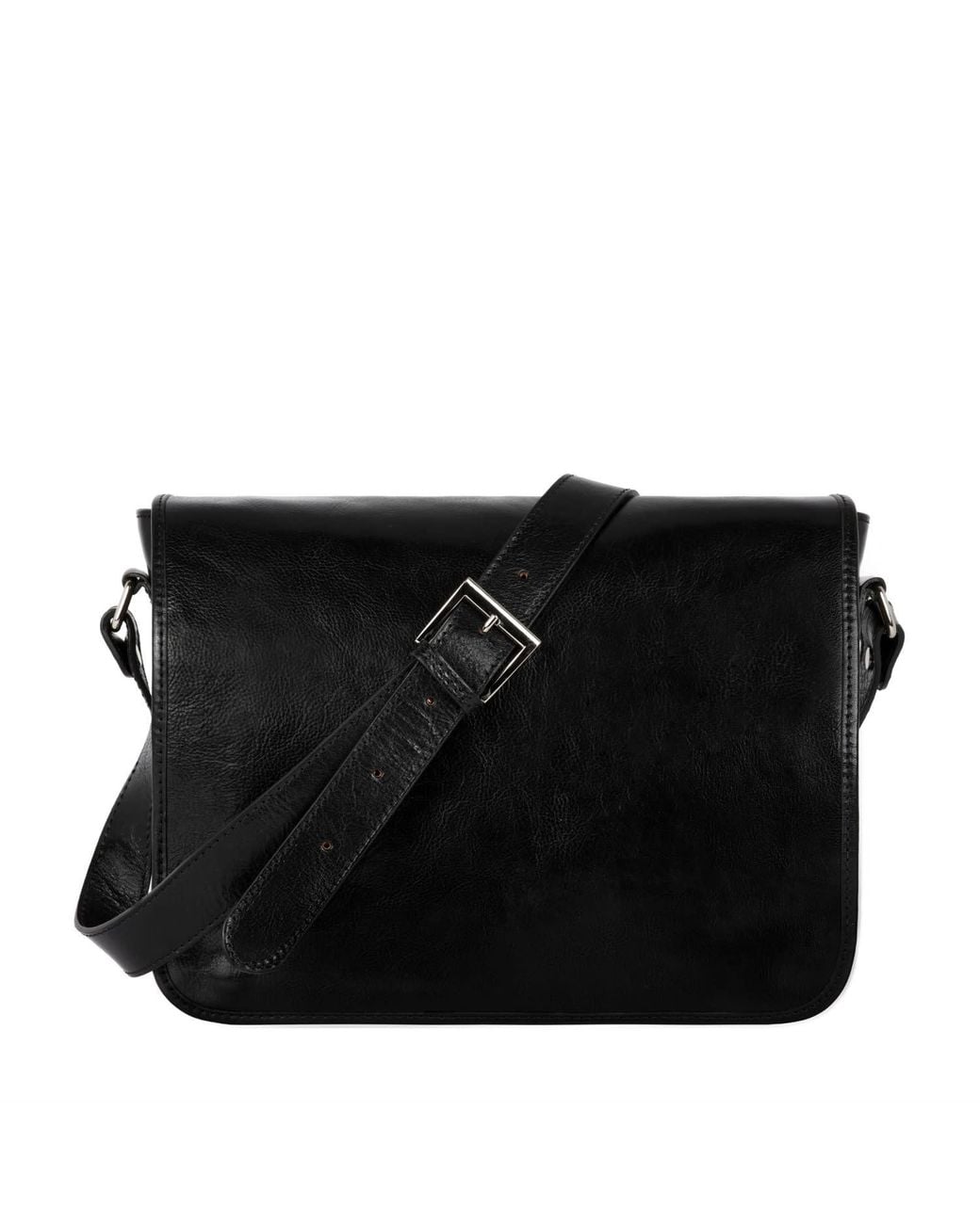 Time Resistance Black Leather Messenger Bag – The Stranger for men