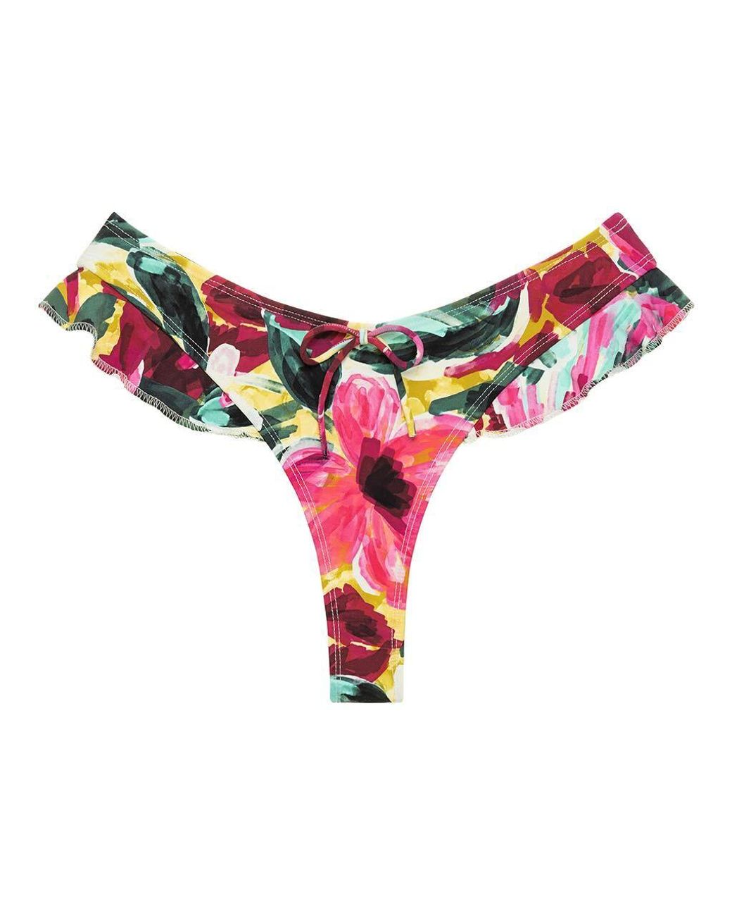 Montce Red Isla Floral Kelly Bikini Bottom