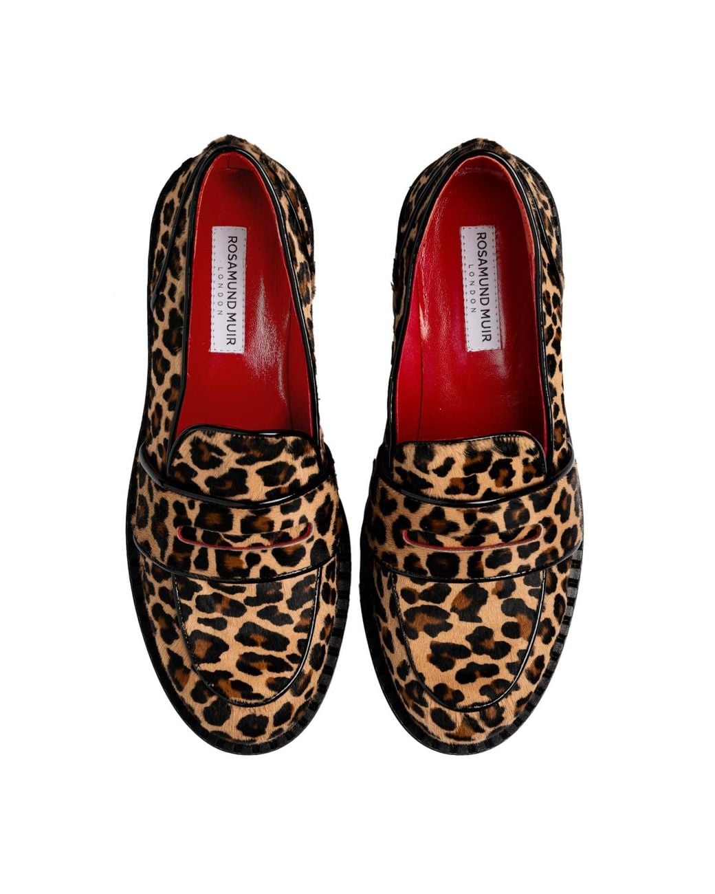 Rosamund Muir London Brown Neutrals Stratford Leopard Print Calf Hair Loafers