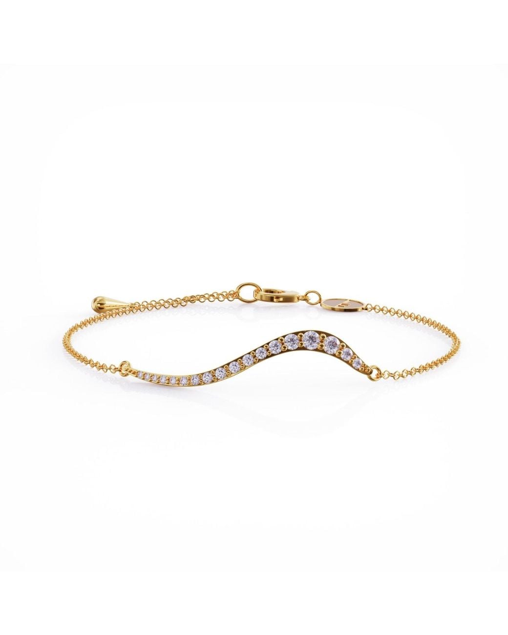 Linda Fiore Metallic Swirl Bracelet With Clear Cz's