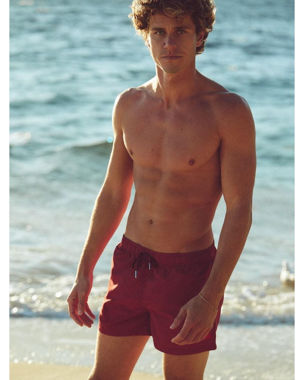 Bondi Active Red Forma Euro Swim Short for men
