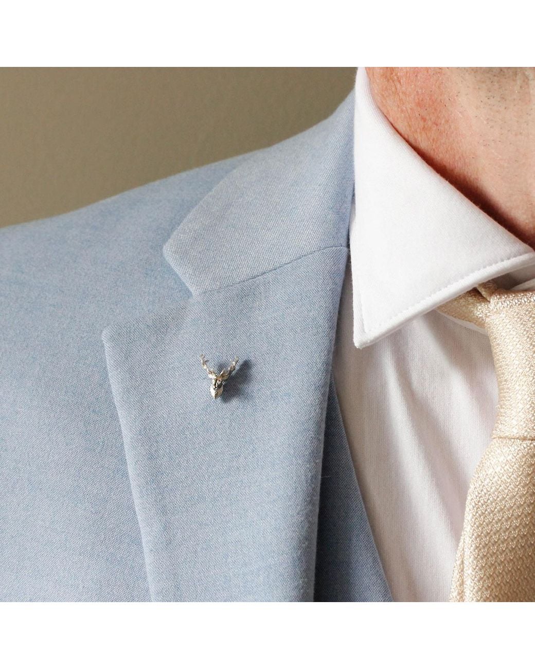 Lee Renee Metallic Stag Lapel Pin – for men