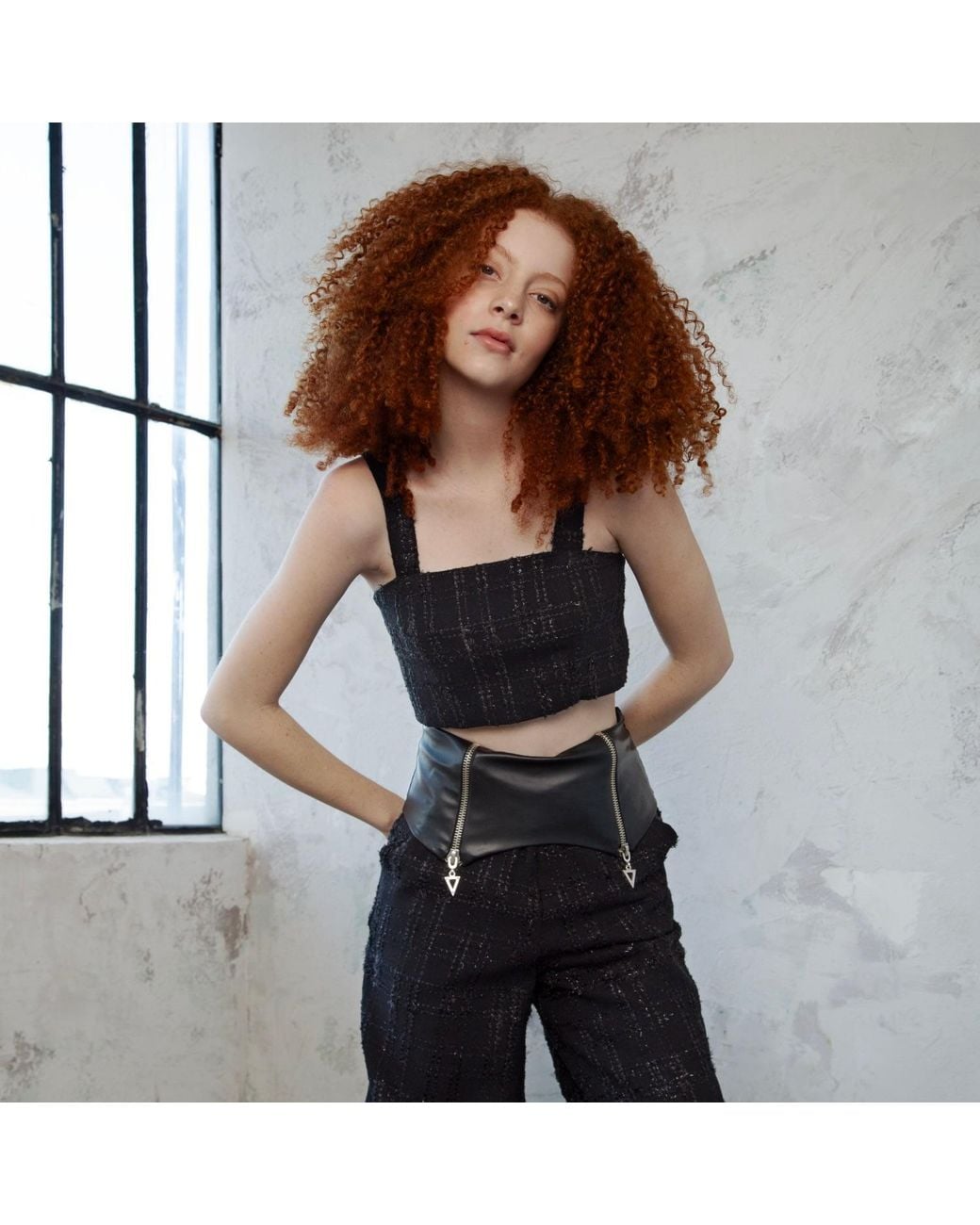 Mirimalist Black Vega Tweed Bustier