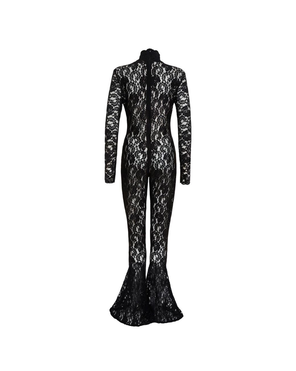 Sarah Regensburger Black Wicked Lace Catsuit Flared