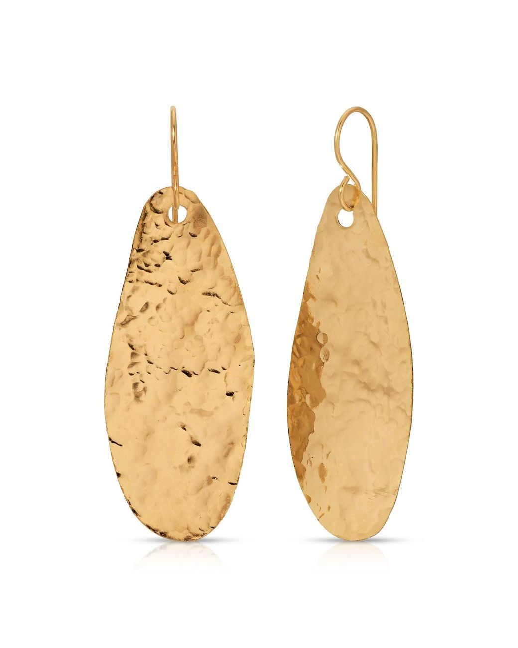 Heather Hawkins Jewelry Metallic Hand Hammered Free Form Cut Earrings