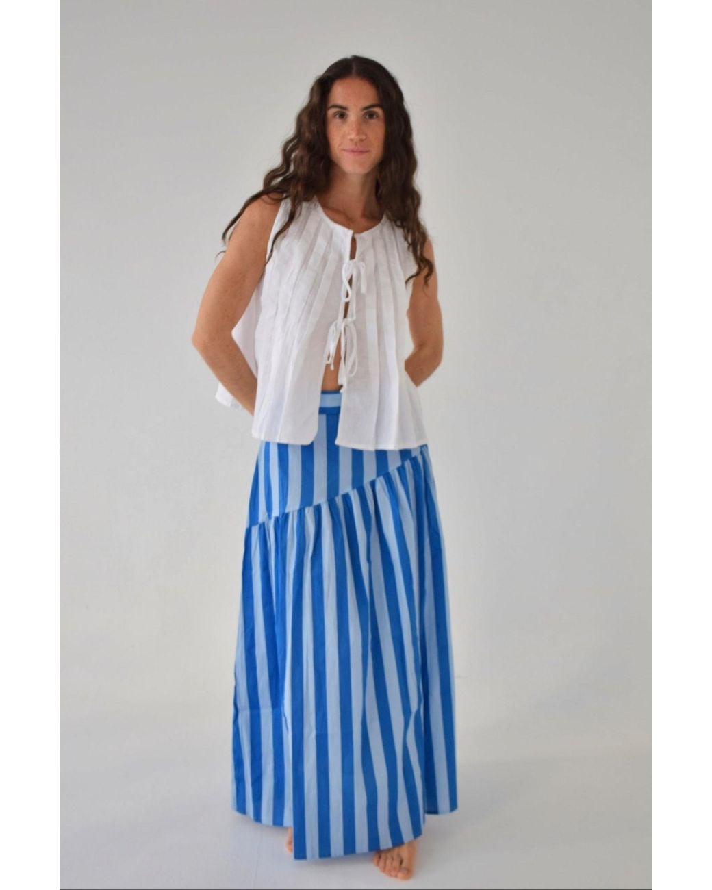 Mind Traveler Blue Beth Striped Skirt