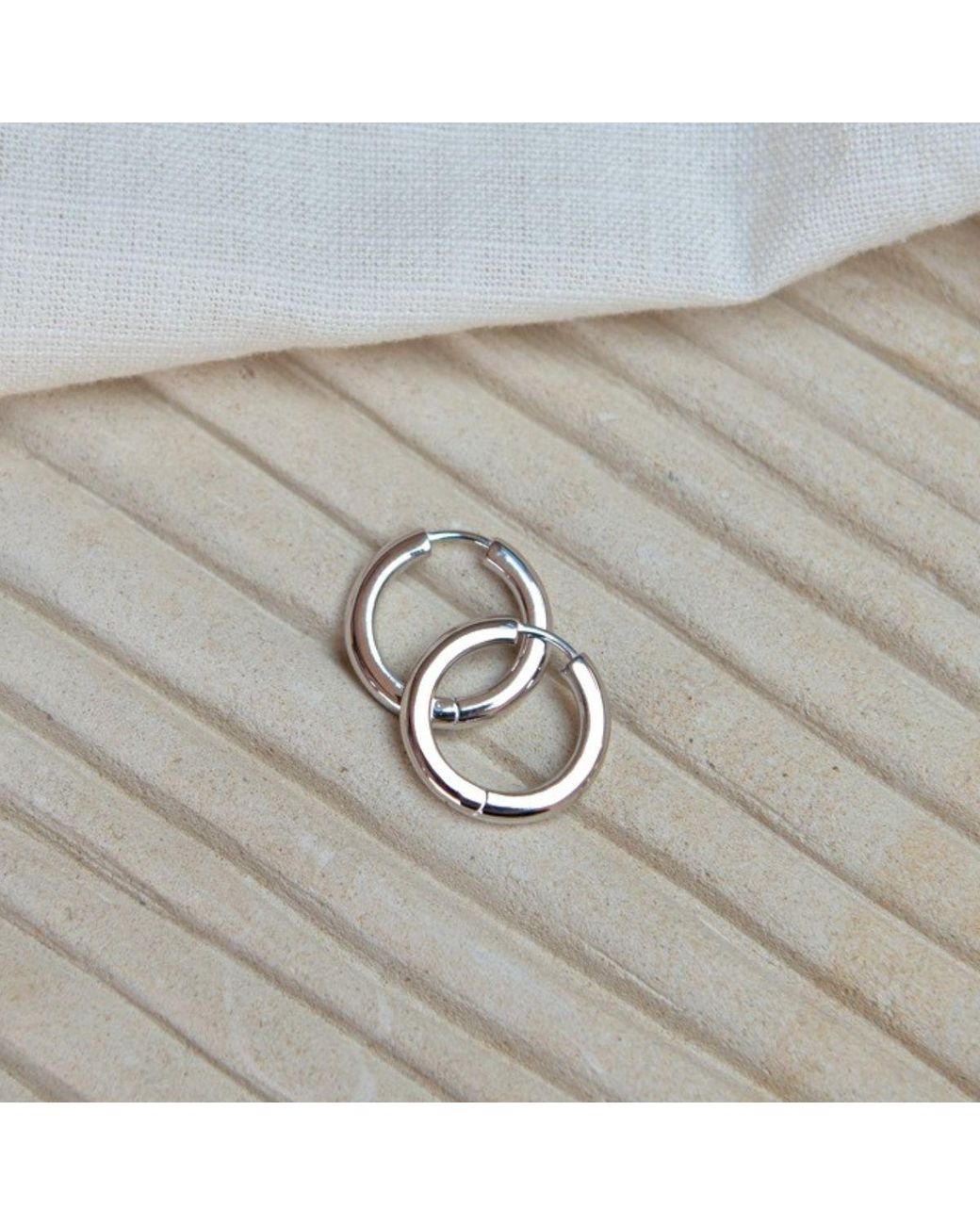 Auree Jewellery White Fernshaw Large Huggie Hoop Earrings