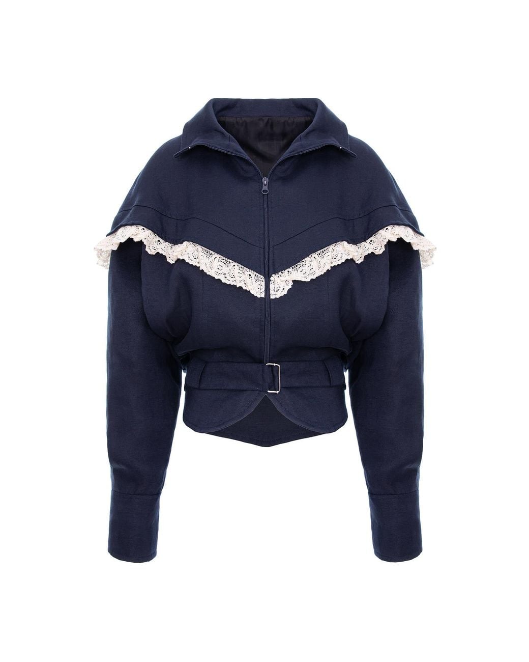 concept A trois Blue Linen Dark Jacket- Special Capsule Self.Readytowear