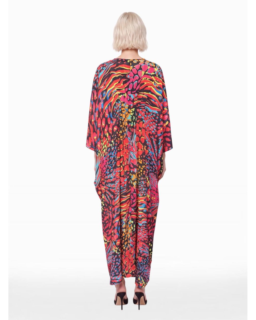 Any Old Iron Red Neon Animal Kaftan
