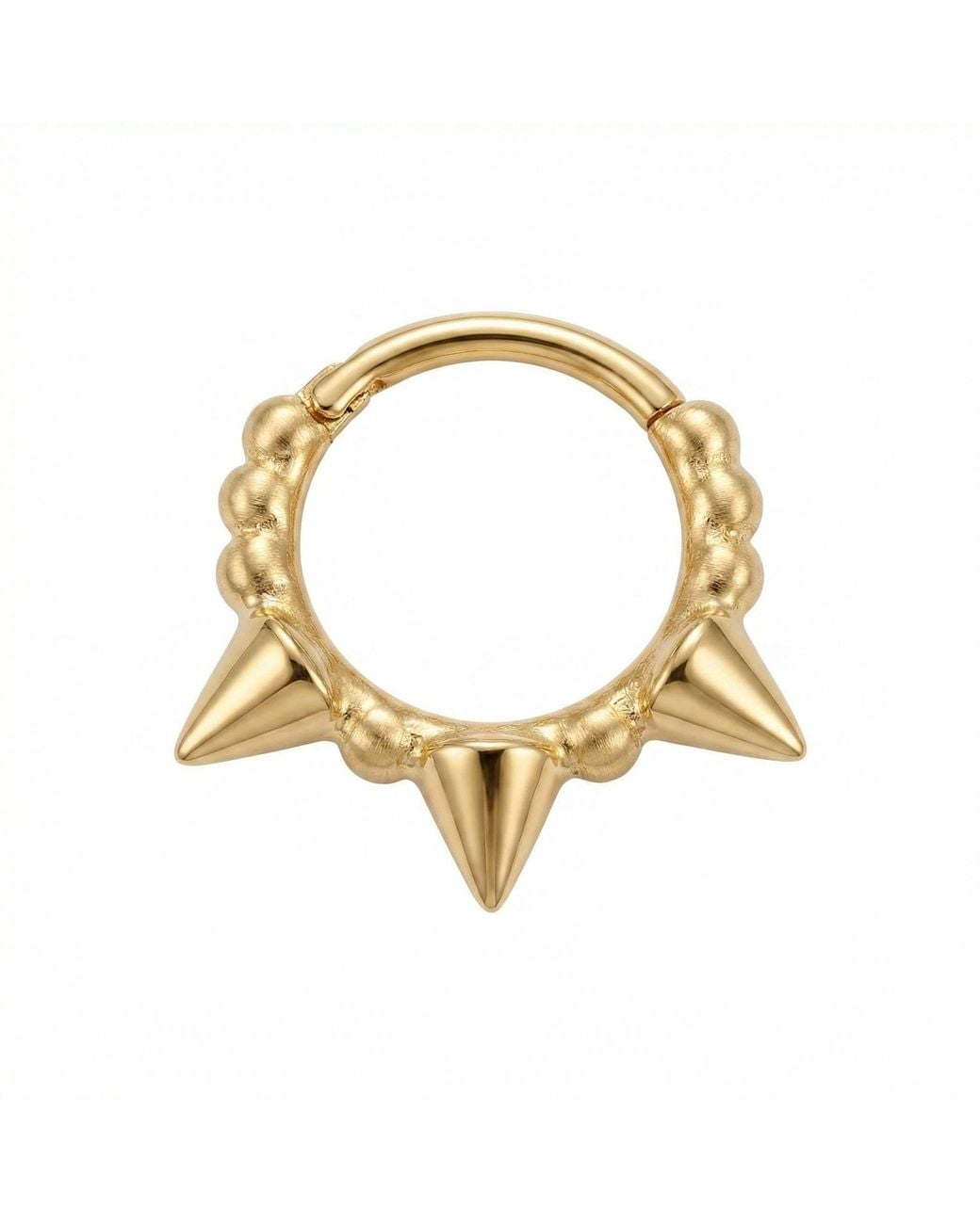 Zahav Jewelry Metallic 14K Solid 18G 8Mm Spiked Clicker Hoop