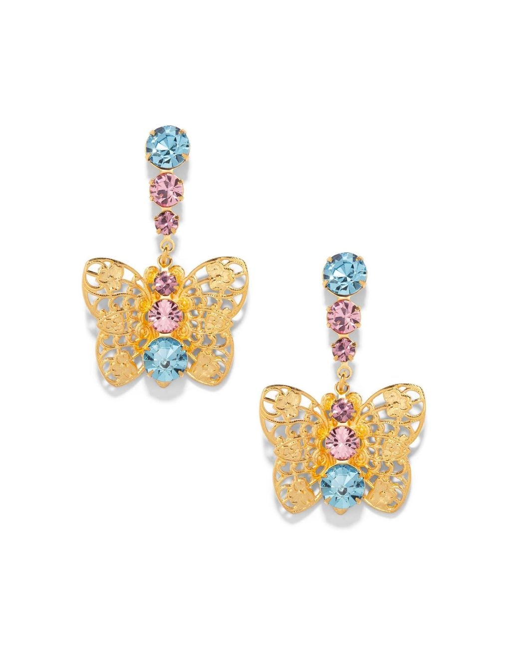 The Pink Reef Metallic Filagree Drop Butterfly