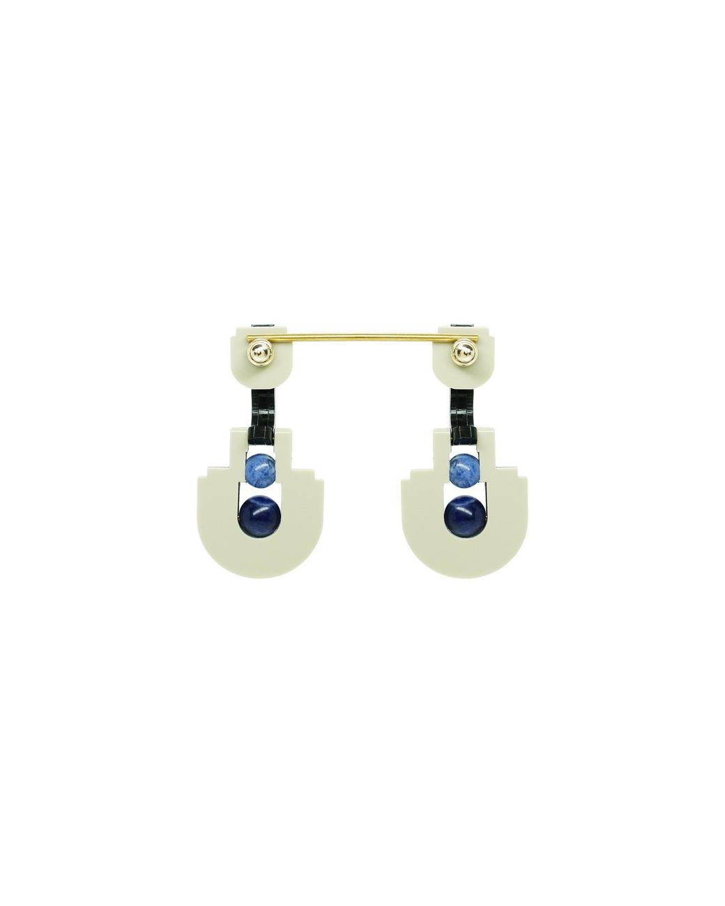 Gissa Bicalho Blue Handmade Acrylic Earring Pendant Orion