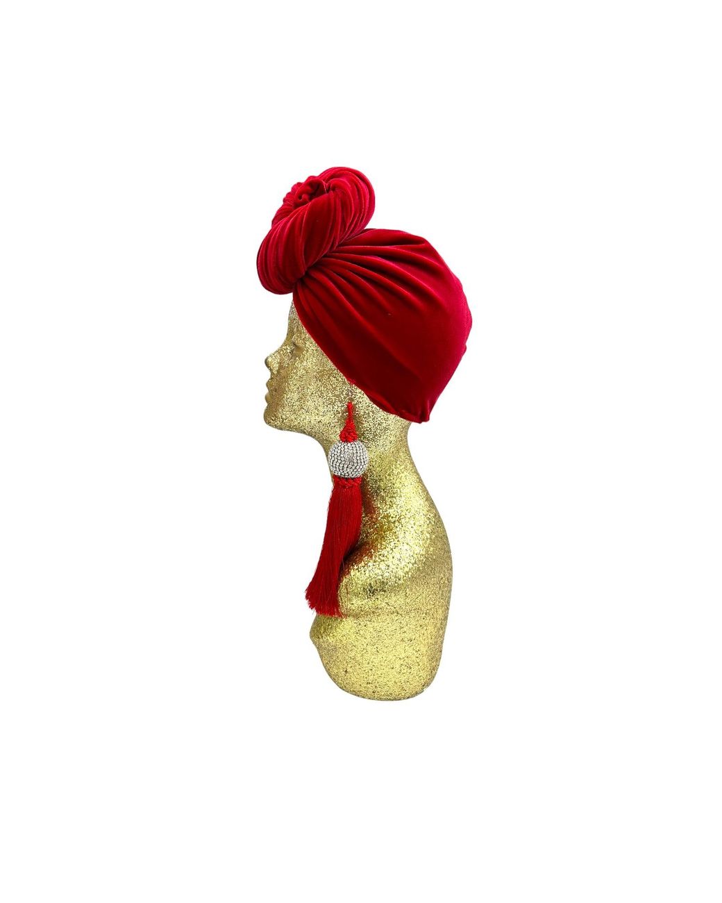 Julia Clancey Red Ruby Disco Ball Turban