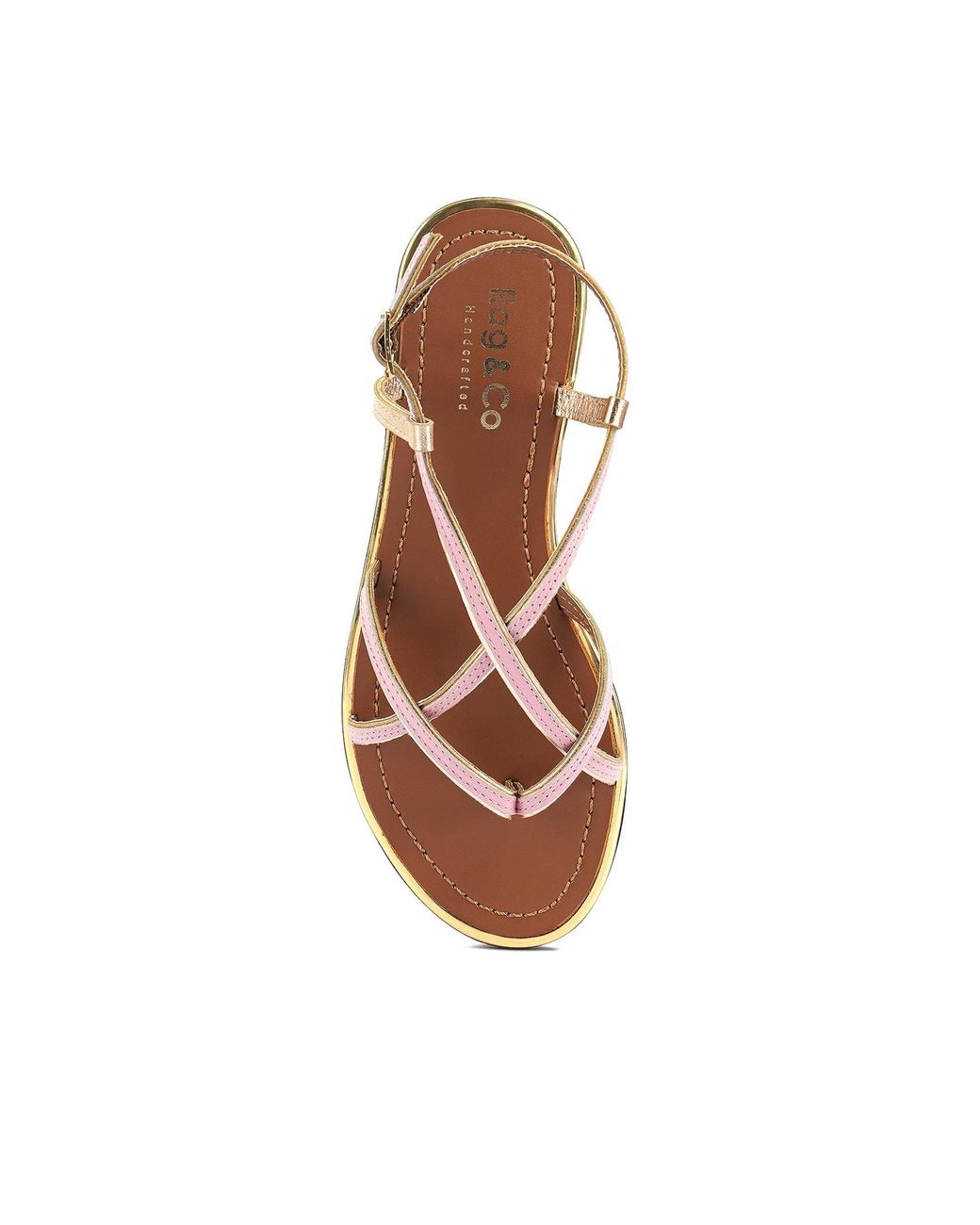 Rag & Co Brown Pheobe Strappy Flat Sandals