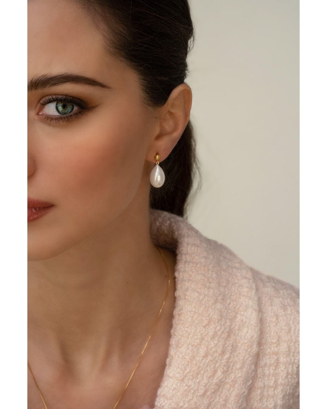 Katy Faye White Giulia Pearl Earrings