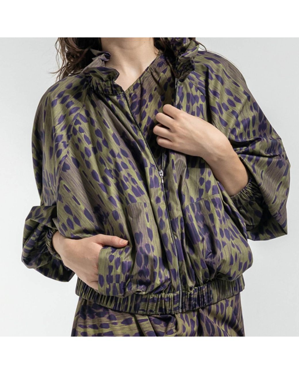 ARTISTA Gray Breath Printed Zipped Jacket