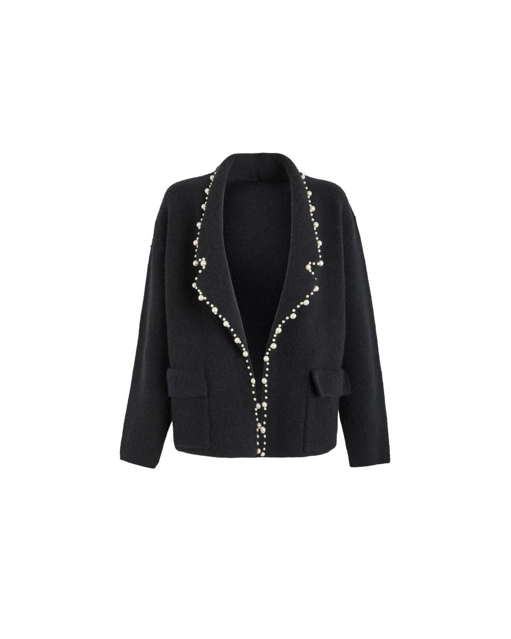 Saachi Black Pearl Trim Short Blazer