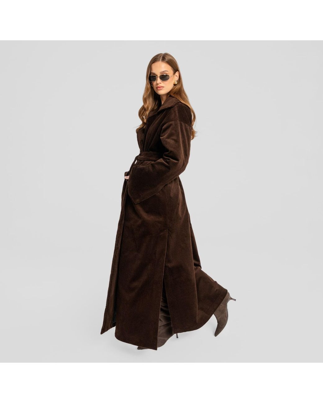 Mandragora Brown Corduroy Oversized Coat Area