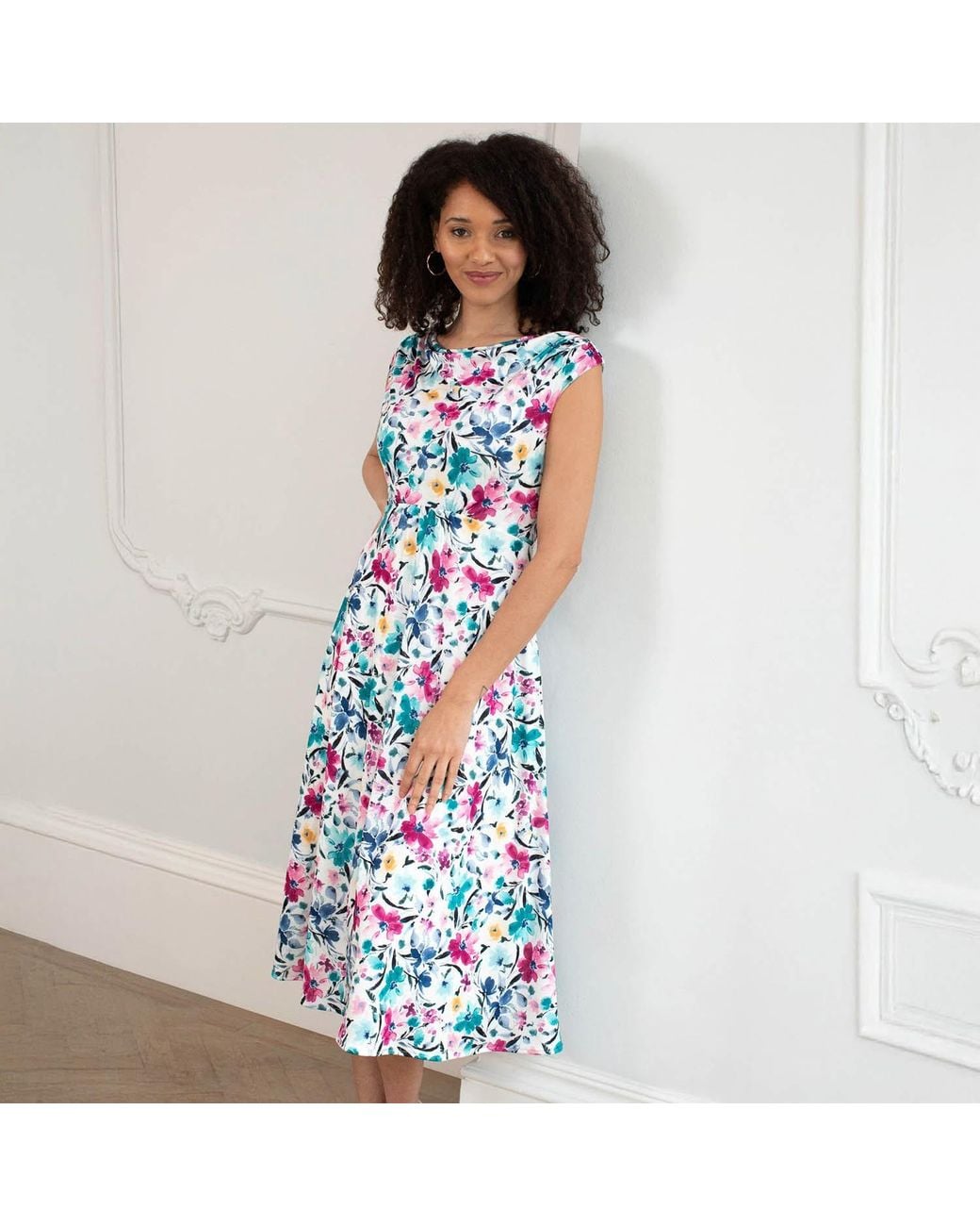 Alie Street London Blue Darcie Cowl Neck Dress