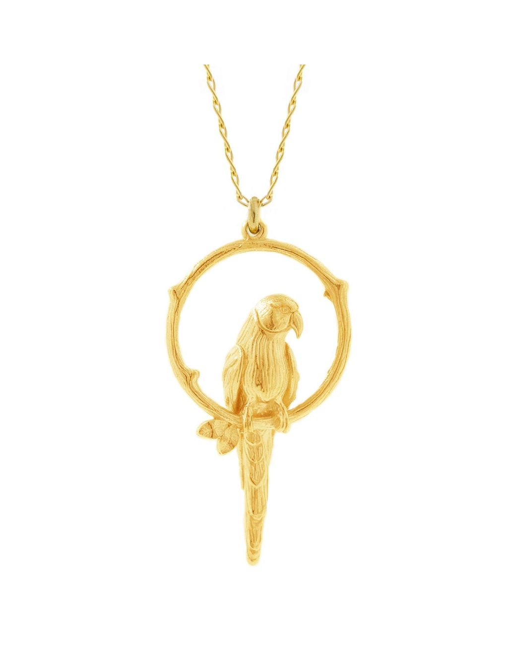 Lee Renee Metallic Parakeet Necklace – Large, Upright