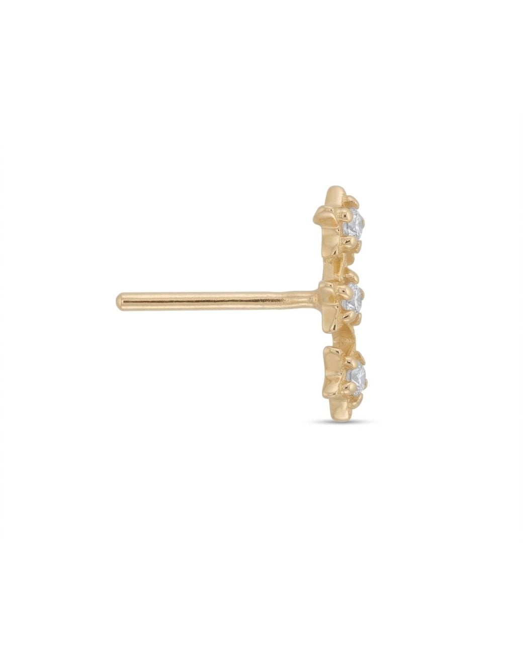 Zahav Jewelry White 14K Solid 24G Star Cz Nose Stud