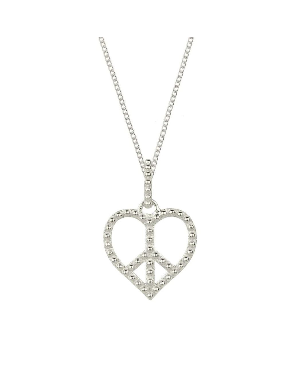 Charlotte's Web Jewellery Metallic Peace Heart Pendant Necklace