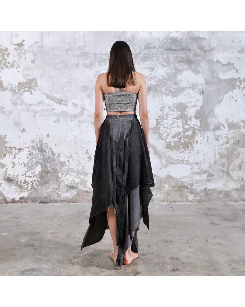Zhenabia Black Neutrals Bia Skirt Charcoal