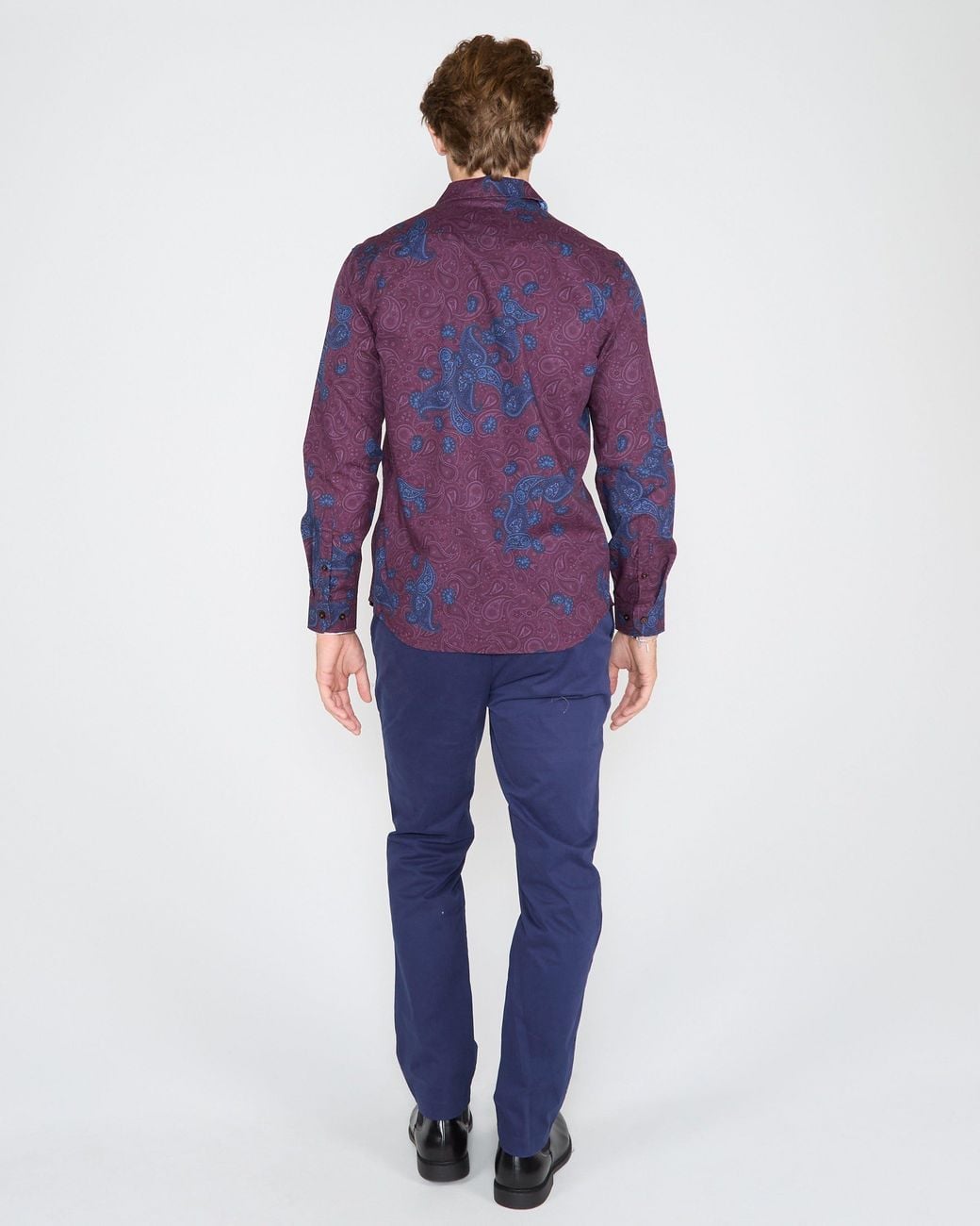 Lords of Harlech Blue Nigel Montgat Paisley Shirt for men