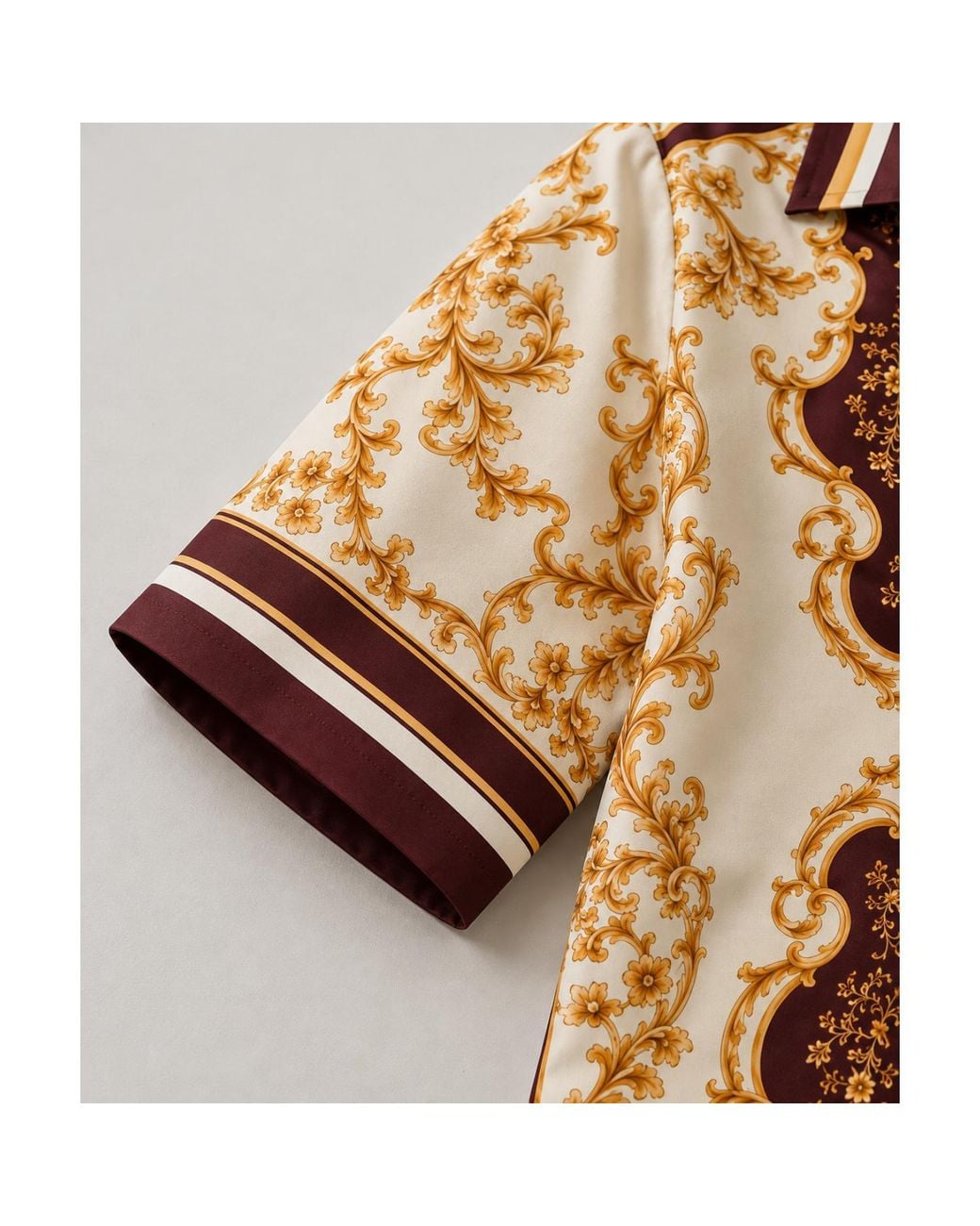 Chic Urban Metallic Valenza Cuban Collar Shirt for men