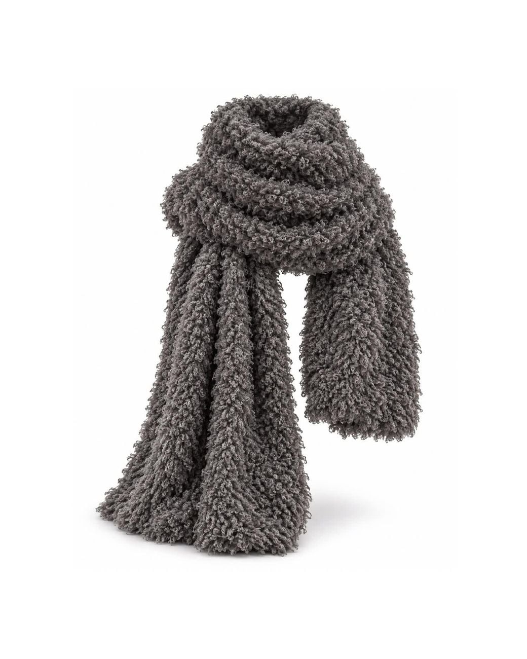 Julia Allert Gray Curly-Textured Long Scarf –