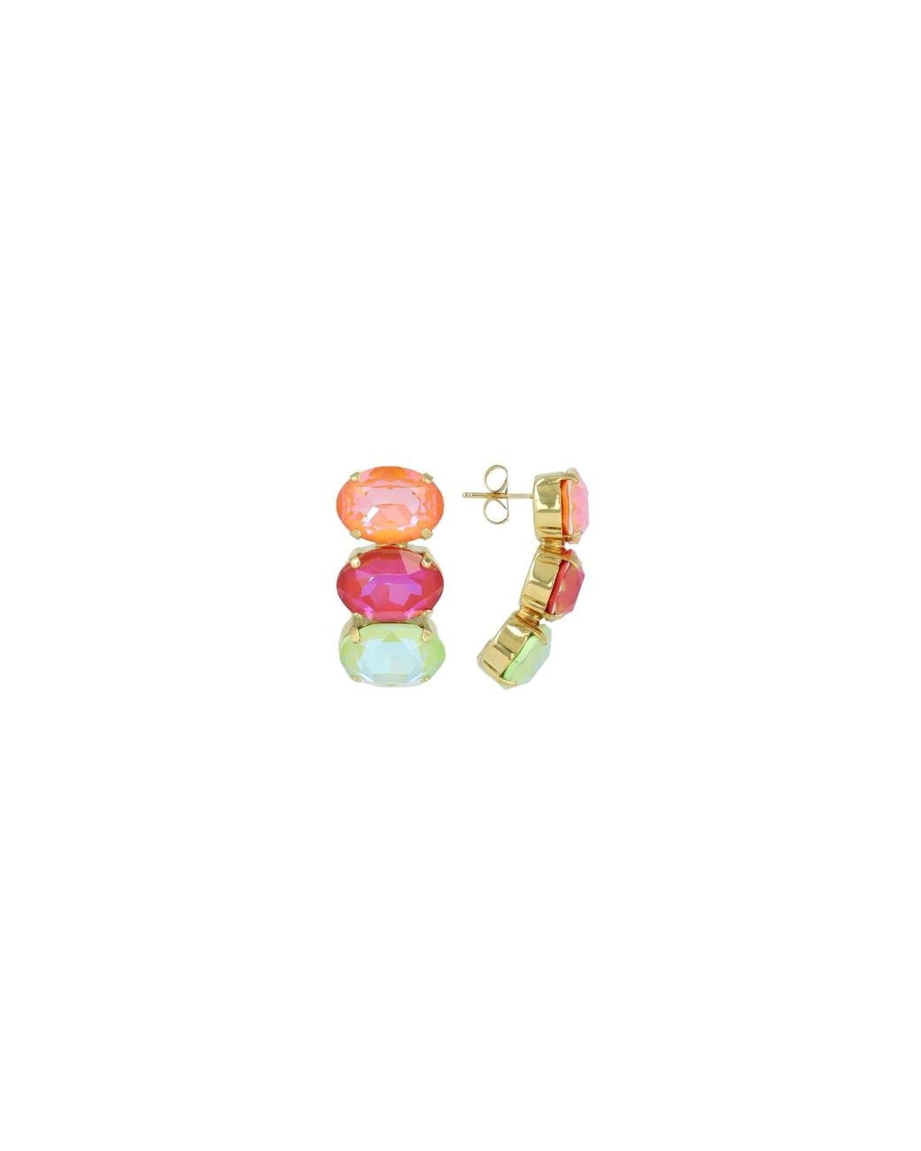 LOTT.gioielli White Vertical Oval Three Stones Earring M