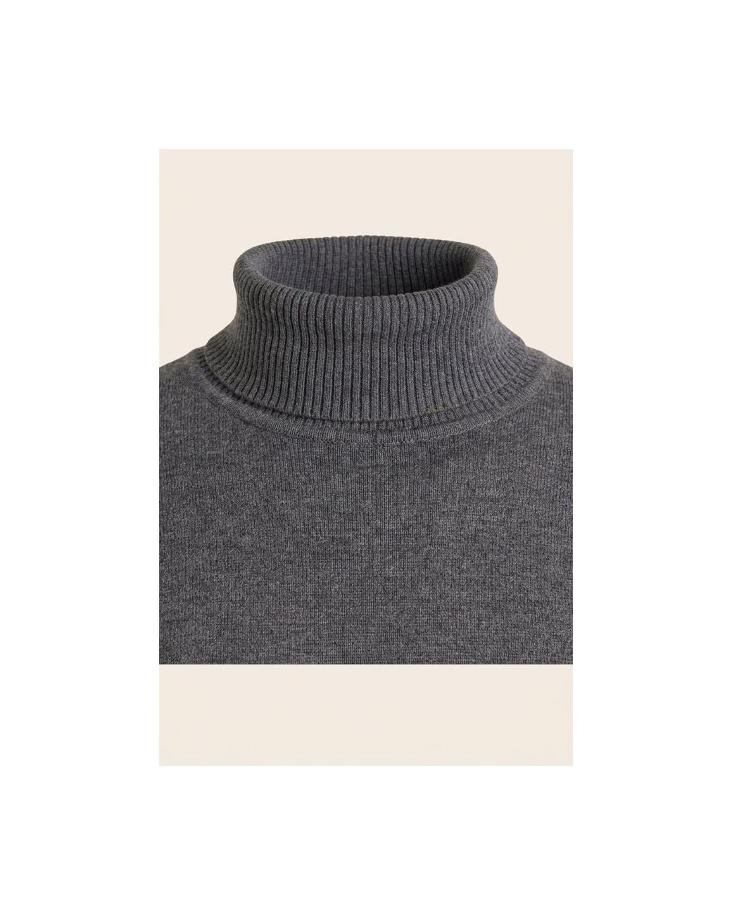 Ron Tomson Gray Rollneck Knit Sweater for men