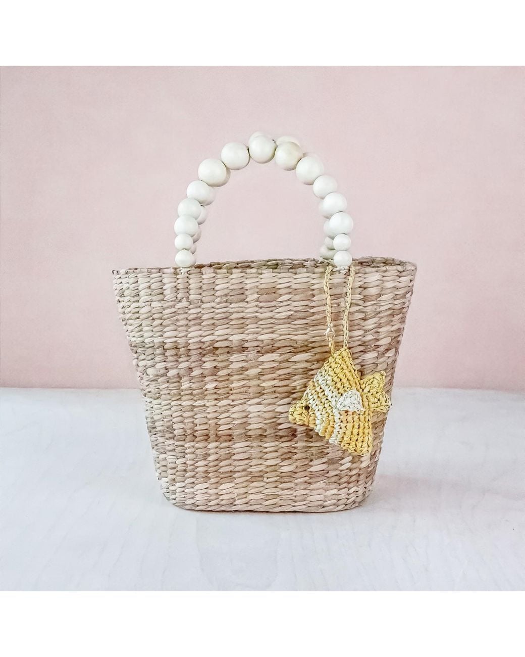 LIKHÂ Metallic Fish Raffia Bag Charm