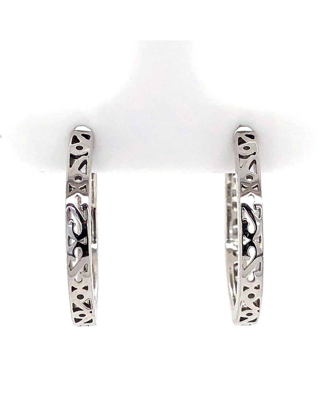 Artisan Metallic 18K Diamond Scrollwork Hoop Earrings