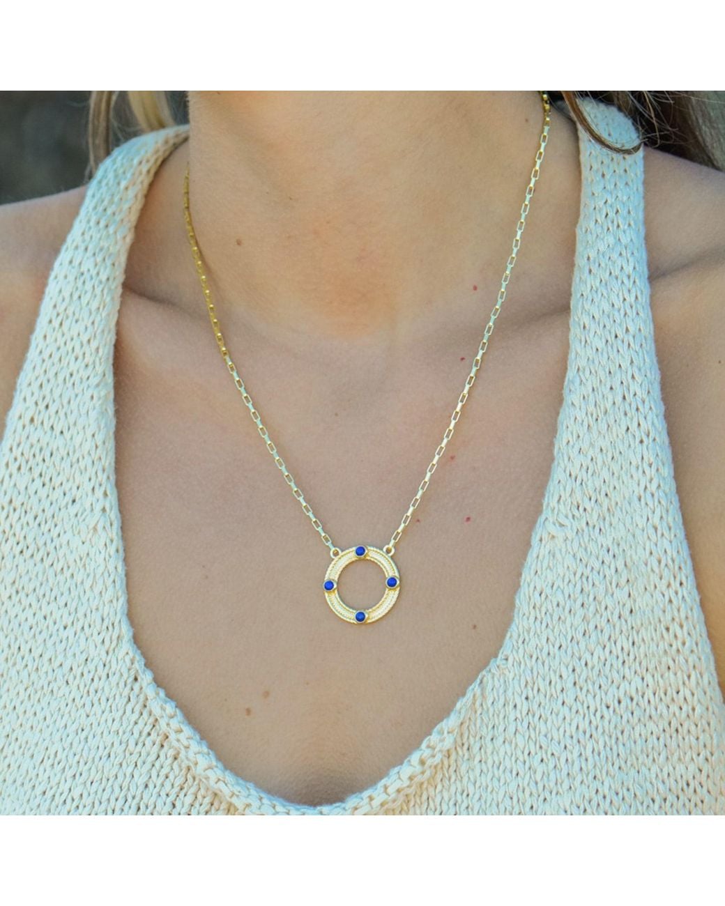 Marcia Moran Metallic Aspen Open Circle Necklace