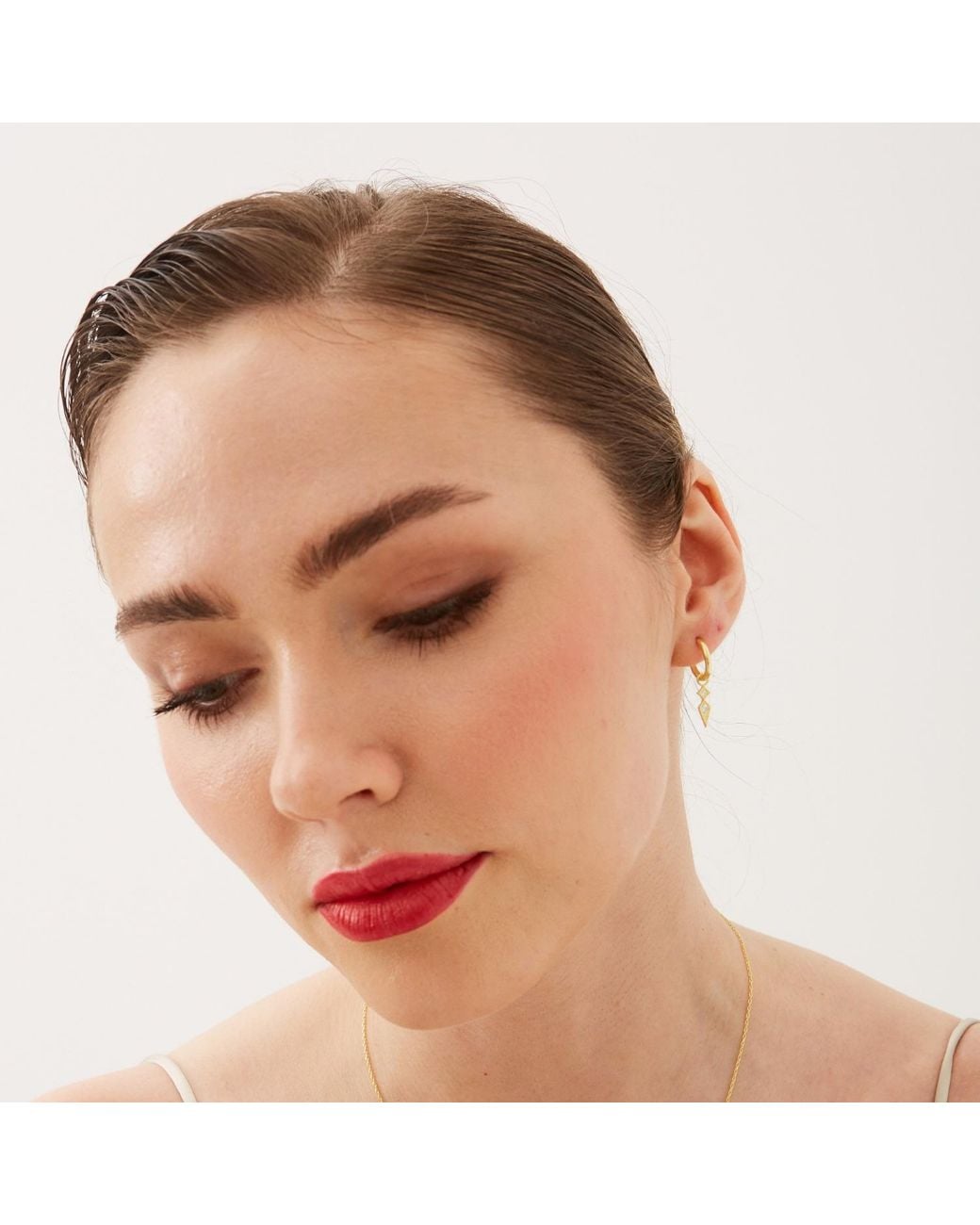 Spero London Metallic Sterling Rhombus Drop Earring