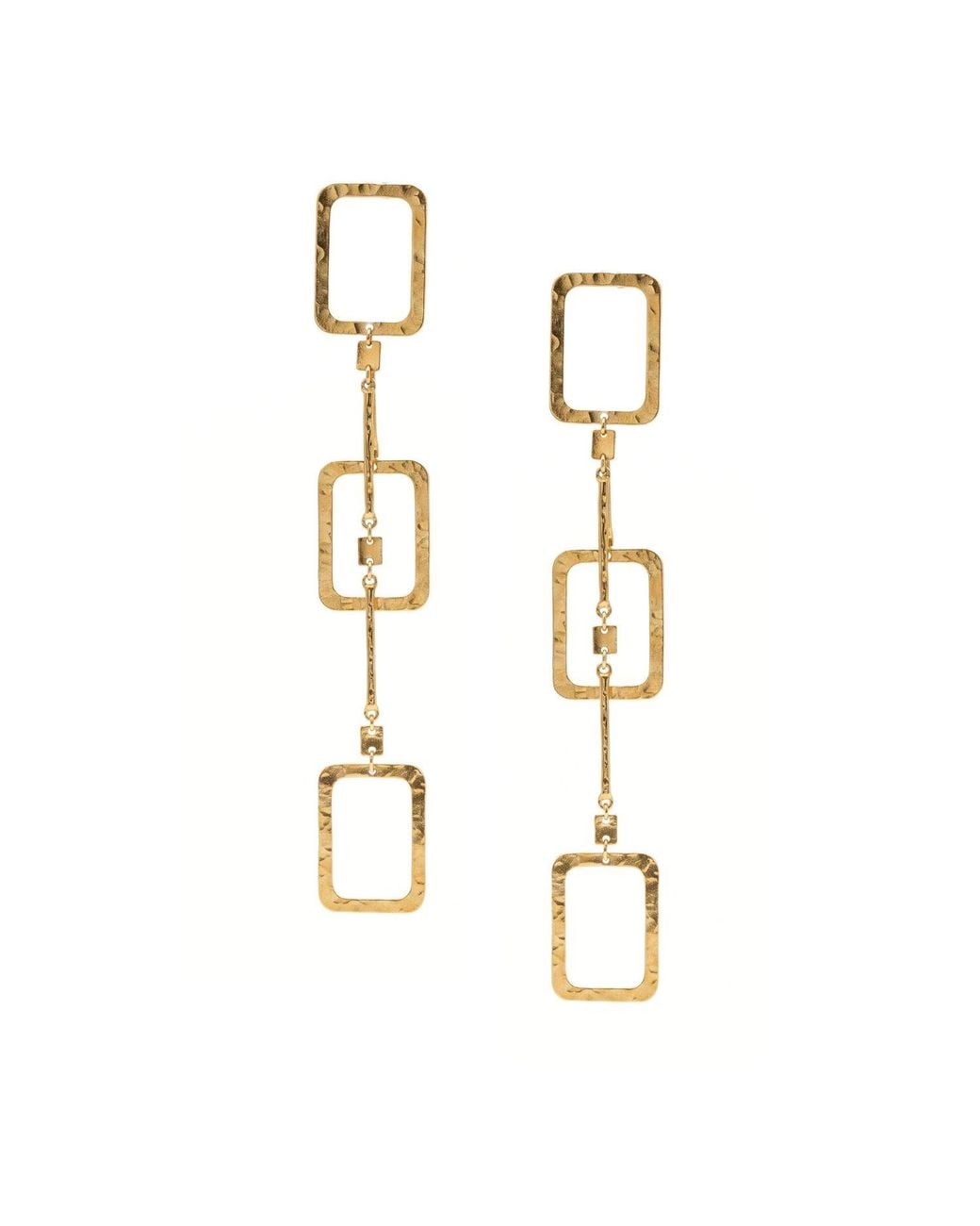 Jaredjamin Metallic Solene Hammered Link Drop Post Earrings