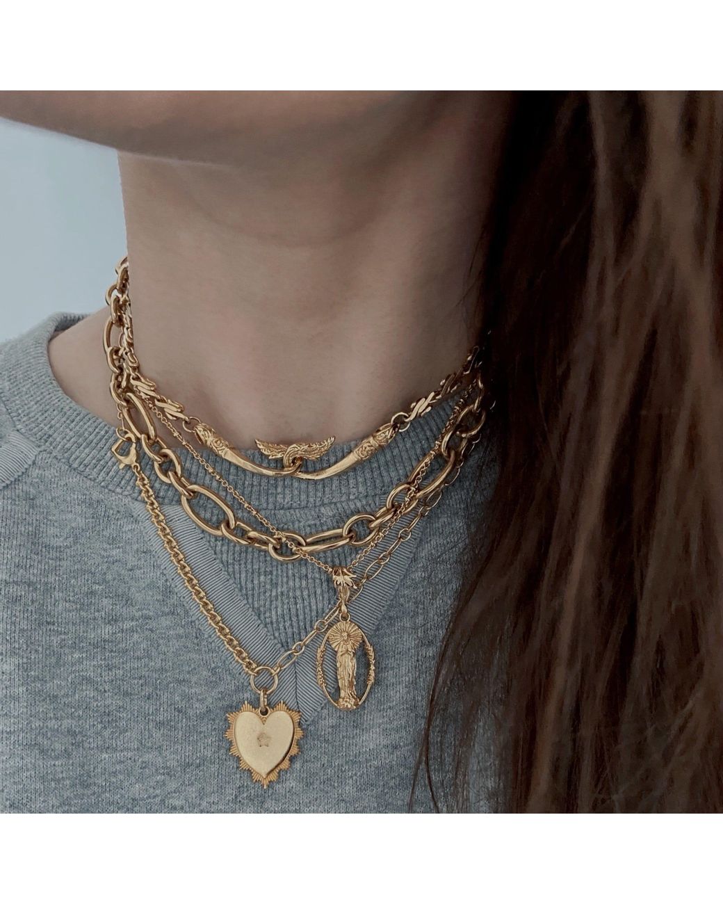 IN CAUDA VENENUM Metallic Andromaque Necklace