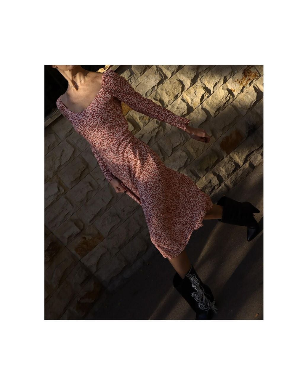 2KStyle Pink Cecilia Floral A-Line Viscose Midi Dress
