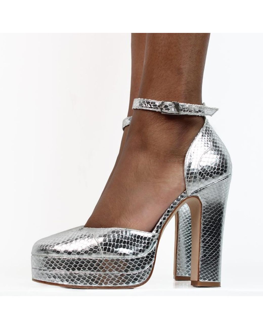 Terry De Havilland Metallic Lily Platform Block Heel