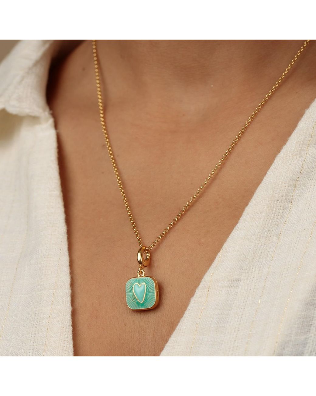 Lily Charmed Metallic Plated Heart Locket Necklace