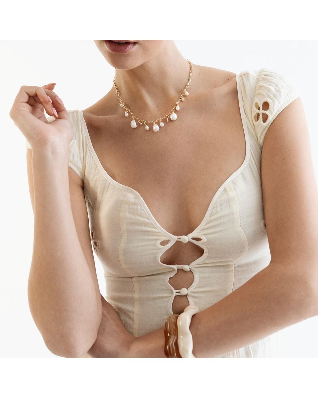 Miss Cecilia White Neutrals Solea Bangle