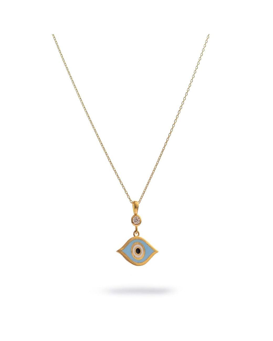 Ebru Jewelry Metallic Celestial Protection Light Evil Eye Necklace
