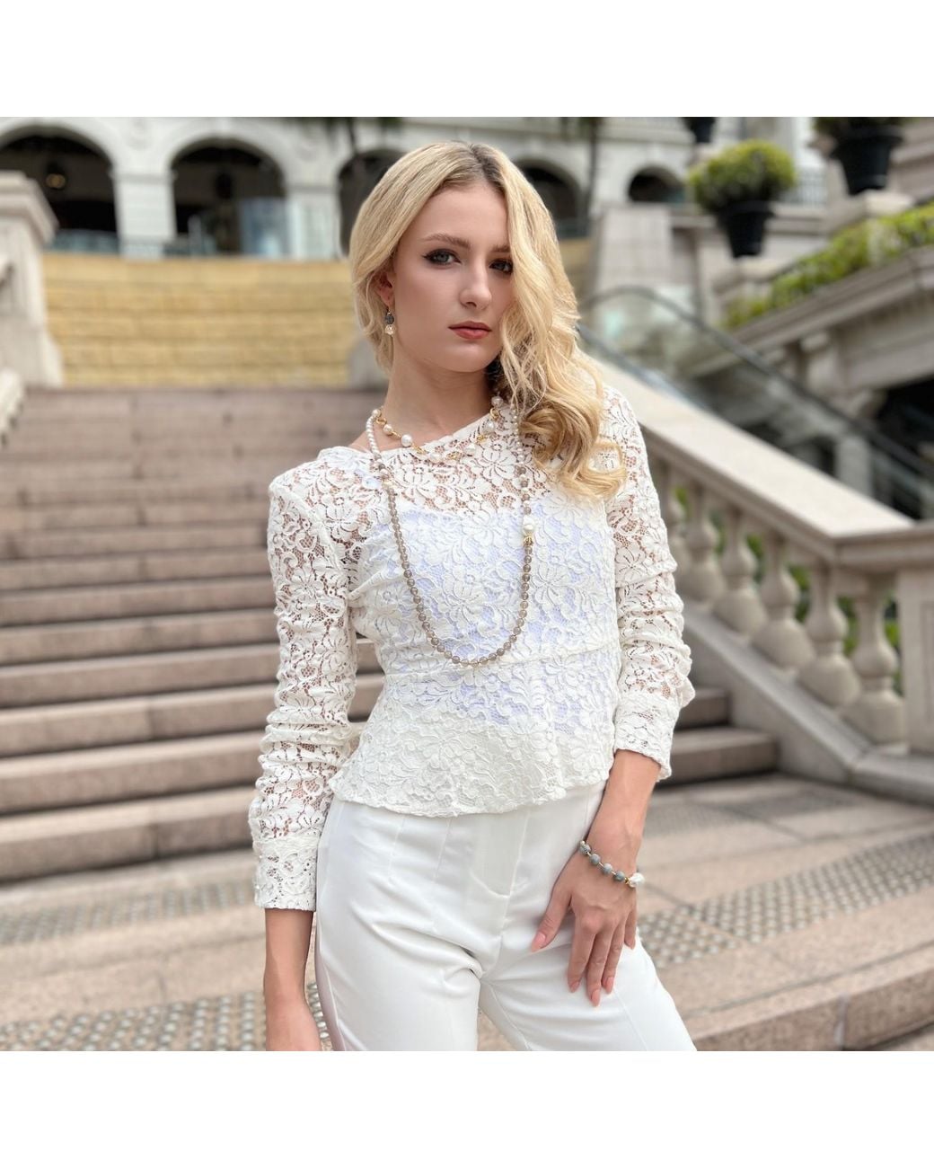Farra Metallic Freshwater Pearls And Agate With Baroque Pearls Long Necklace